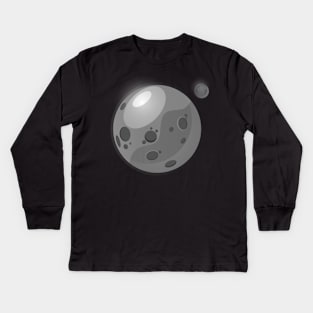 Red planet - black and white Kids Long Sleeve T-Shirt